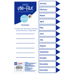 Marlin File dividers / indexes 160gsm Pastel Board: Jan. to Dec.